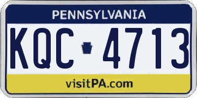 PA license plate KQC4713