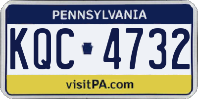 PA license plate KQC4732