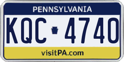 PA license plate KQC4740
