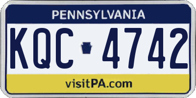 PA license plate KQC4742