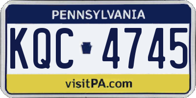 PA license plate KQC4745