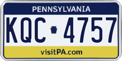 PA license plate KQC4757