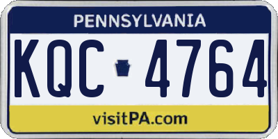 PA license plate KQC4764