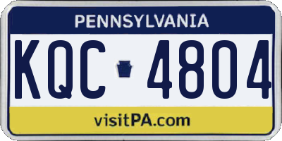 PA license plate KQC4804
