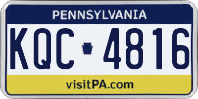 PA license plate KQC4816