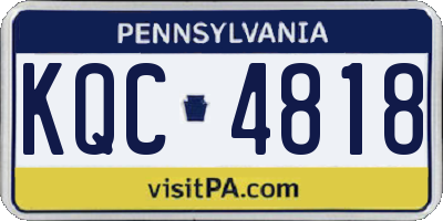 PA license plate KQC4818
