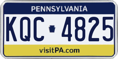 PA license plate KQC4825