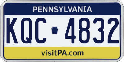 PA license plate KQC4832