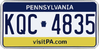 PA license plate KQC4835