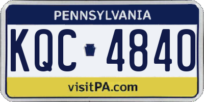 PA license plate KQC4840