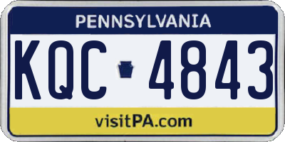 PA license plate KQC4843