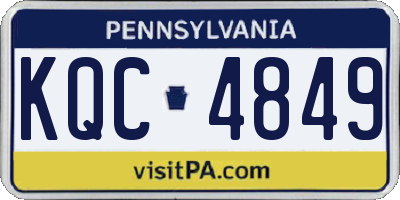 PA license plate KQC4849