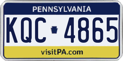 PA license plate KQC4865