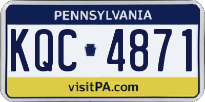 PA license plate KQC4871