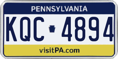 PA license plate KQC4894