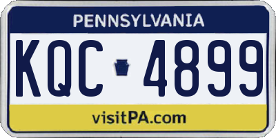 PA license plate KQC4899