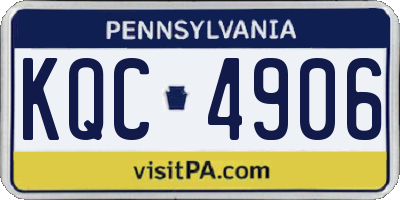 PA license plate KQC4906