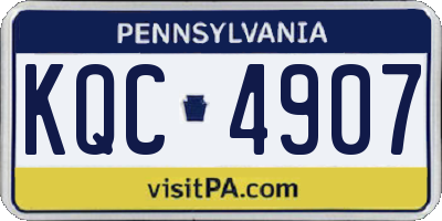 PA license plate KQC4907