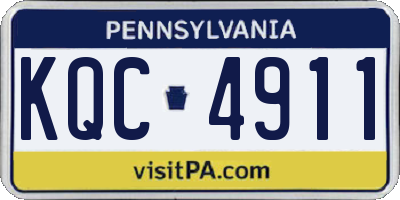 PA license plate KQC4911