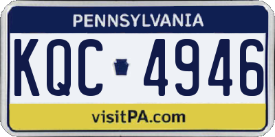 PA license plate KQC4946