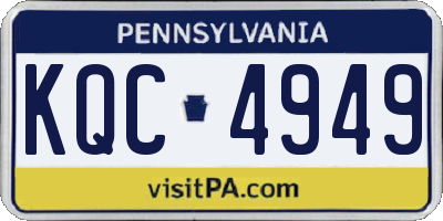 PA license plate KQC4949
