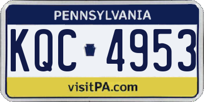 PA license plate KQC4953