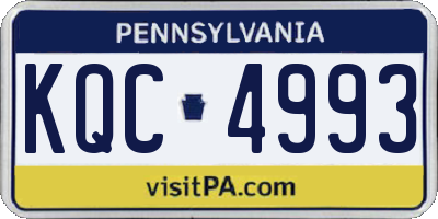PA license plate KQC4993