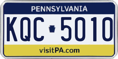 PA license plate KQC5010