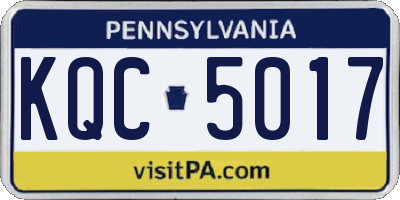 PA license plate KQC5017