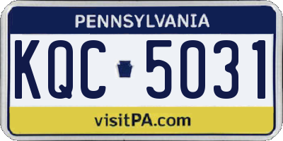 PA license plate KQC5031