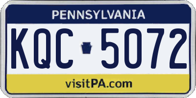 PA license plate KQC5072
