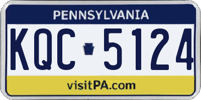 PA license plate KQC5124
