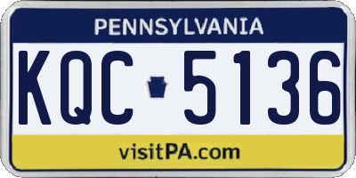 PA license plate KQC5136