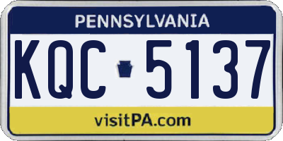 PA license plate KQC5137