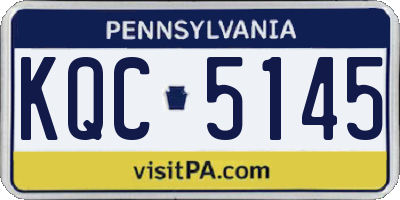 PA license plate KQC5145