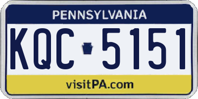 PA license plate KQC5151
