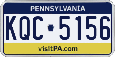 PA license plate KQC5156
