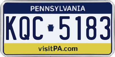 PA license plate KQC5183