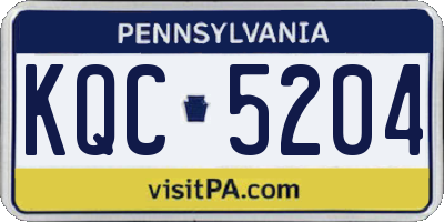 PA license plate KQC5204