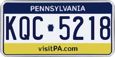 PA license plate KQC5218