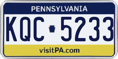 PA license plate KQC5233