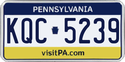PA license plate KQC5239