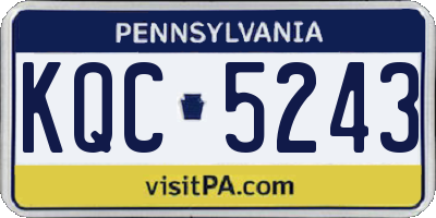 PA license plate KQC5243