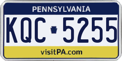 PA license plate KQC5255