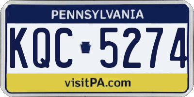 PA license plate KQC5274