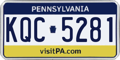 PA license plate KQC5281