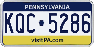 PA license plate KQC5286