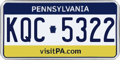 PA license plate KQC5322