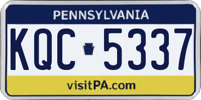 PA license plate KQC5337