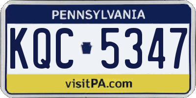 PA license plate KQC5347